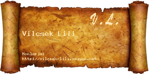 Vilcsek Lili névjegykártya